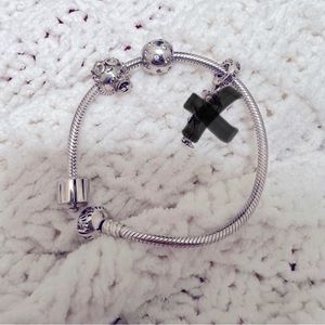 AUTHENTIC Pandora charms set with dupe bracelet